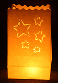 Cut Out Stars Candle Bags White - Pk10