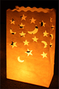 Stars & Moons Candle Bags White - Pk5