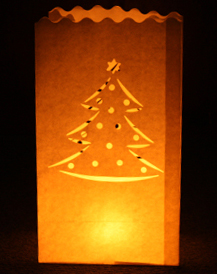 Christmas Tree Candle Bags White - Pk10