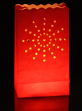 Sun candle bags red