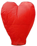 Red Heart Novelty Sky Lanterns