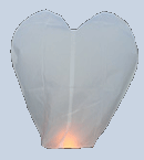White Heart Novelty Sky Lanterns