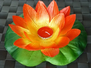 Red lotus flower floating lanterns 