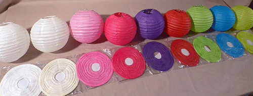 Mixed Colours Hanging Paper Lanterns 