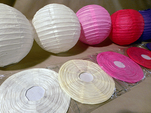 Mixed Colours Hanging Paper Lanterns 