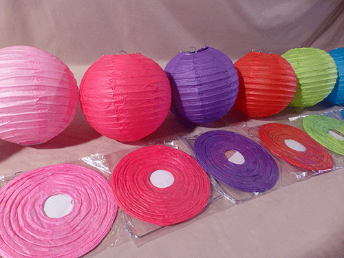 Mixed Colours Hanging Paper Lanterns 