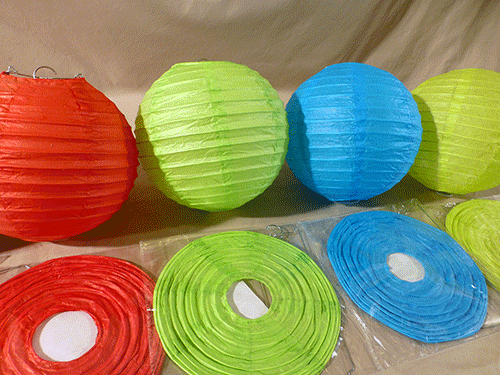 Mixed Colours Hanging Paper Lanterns 