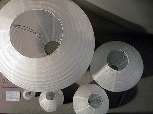 White Hanging Paper Lanterns 