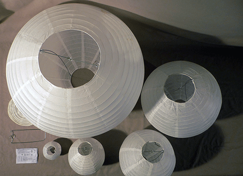 White Hanging Paper Lanterns 