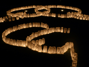 50th Wedding Anniversary Candle bags display CG