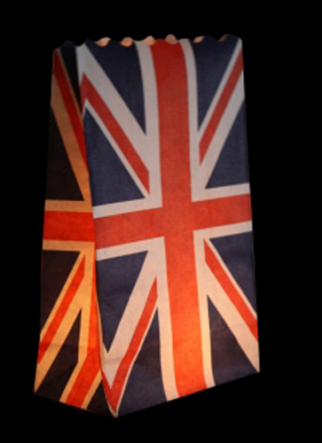 Union Jack Luminary Candle Bags British Flag - Pack of 5