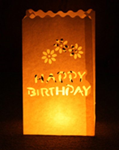 Happy Birthday Luminary Candle Bags Red- Pack of 10