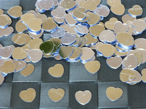 Wedding Confetti Silver Hearts