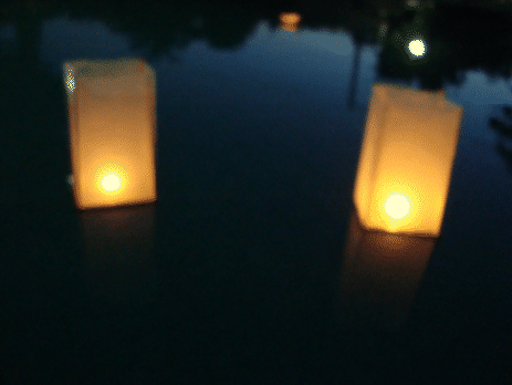 Wood Box Floating Lanterns - Pack of 2