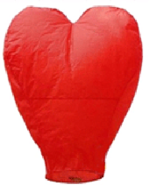 Heart Shape Sky Lanterns Red - Pack of 1