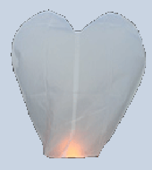 Heart Shape Sky Lanterns White - Pack of 1
